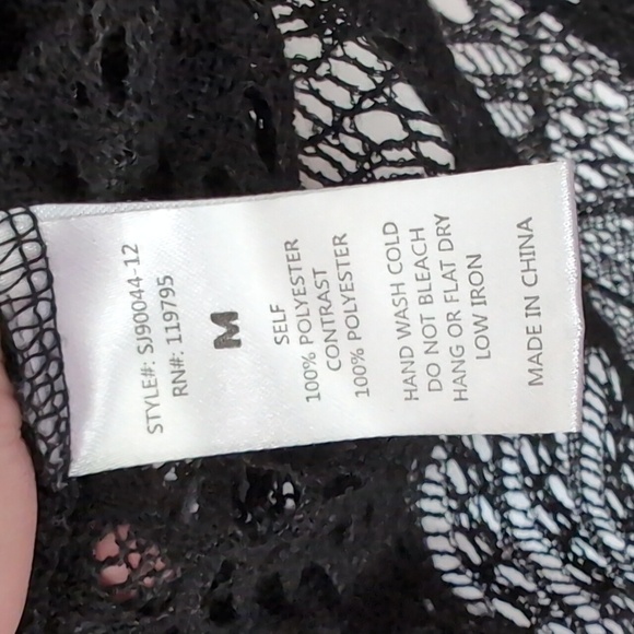 Sadie X Love Black Open Knit Cardigan with Fringe Size Medium - Picture 3 of 4